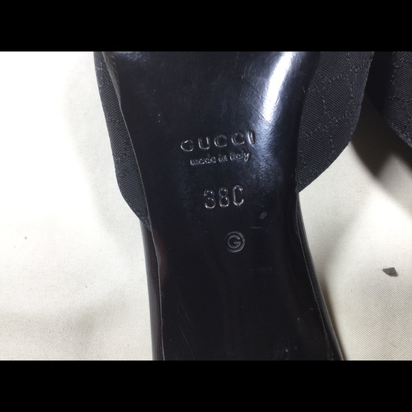 Gucci Black GG Monogram Mules Heels 38C - Picture 11 of 16